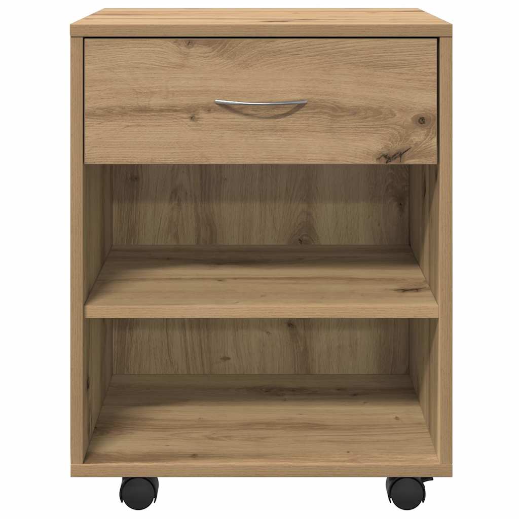 Rolling Cabinet Artisan Oak 46x36x59 cm Engineered Wood